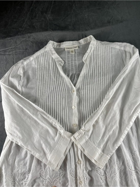 Coldwater Creek Tops - Coldwater Creek Women's Embroidered Tunic Peasant BOHO White Blouse Size 2X